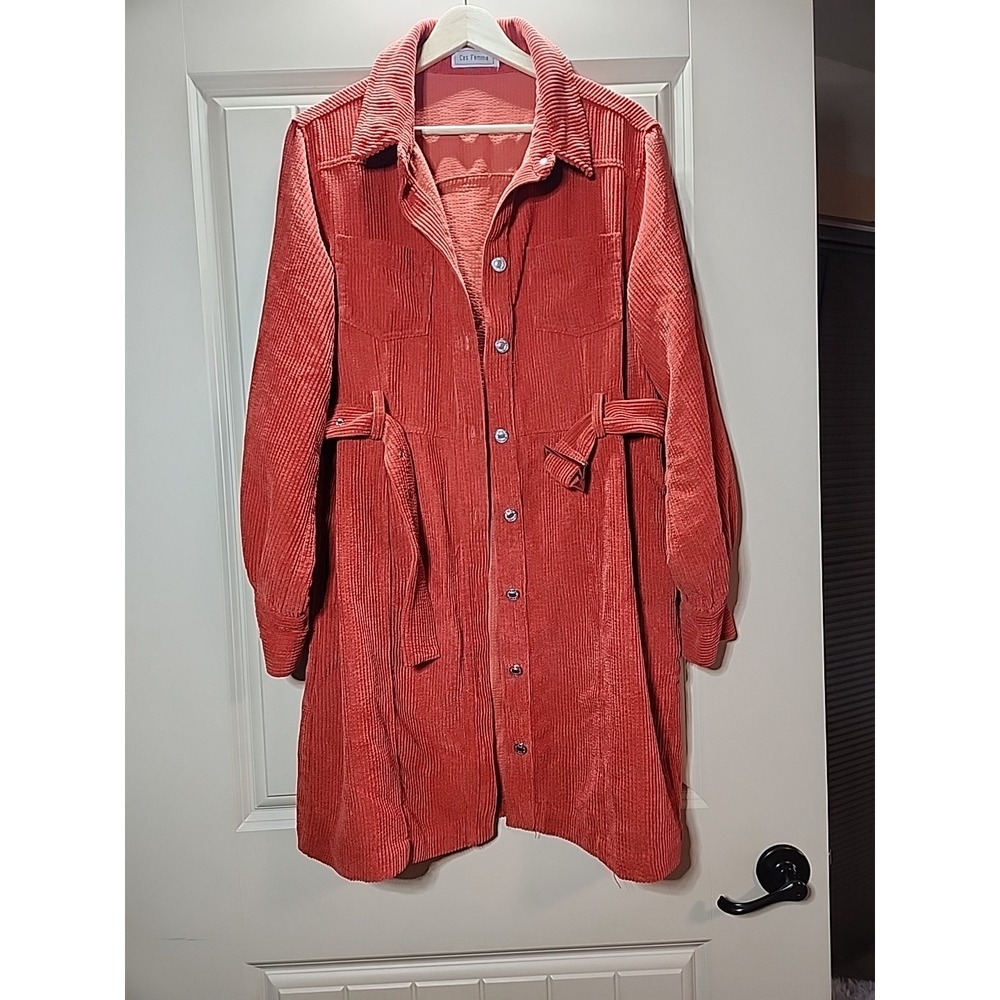 Ces Femme Jacket Size Medium Will Fit Large Rust Orange - Picture 3 of 4